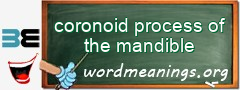WordMeaning blackboard for coronoid process of the mandible